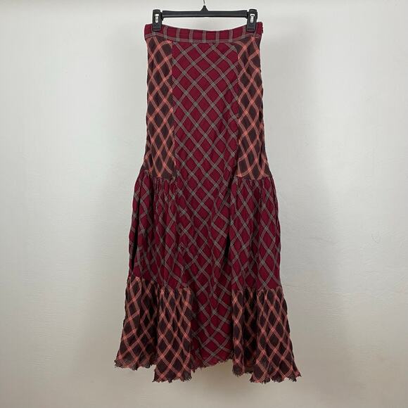 Free People Dresses & Skirts - Free People Prairie Dreams Maxi Skirt - Wine Combo - Size 2